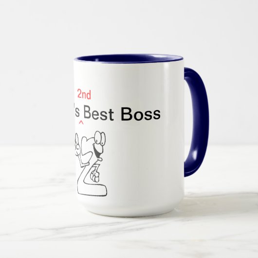 De tweede beste baas ter wereld mok (Voorkant rechts)