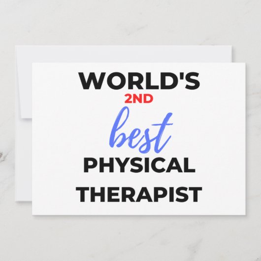 De tweede beste fysieke therapist ter wereld 2 feestdagenkaart (Voorkant)