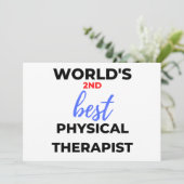 De tweede beste fysieke therapist ter wereld 2 feestdagenkaart (Staand voorkant)