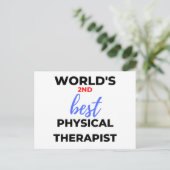 De tweede beste fysieke therapist ter wereld 2 feestdagenkaart (Staand voorkant)