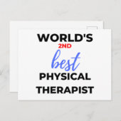 De tweede beste fysieke therapist ter wereld 2 feestdagenkaart (Voorkant / Achterkant)