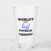 De tweede beste fysieke therapist ter wereld 2 glas (Voorkant)