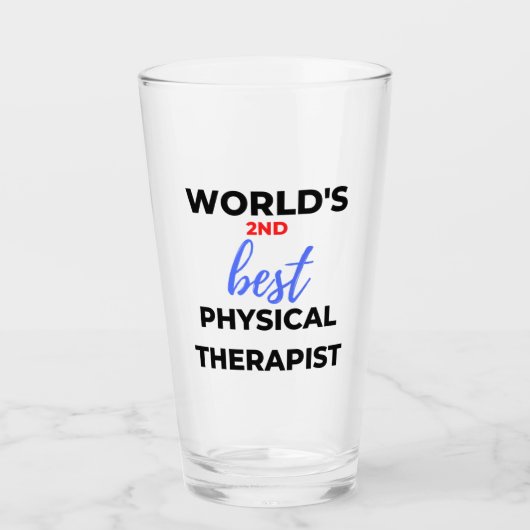 De tweede beste fysieke therapist ter wereld 2 glas (Voorkant)