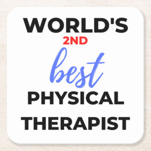 De tweede beste fysieke therapist ter wereld 2 kartonnen onderzetters