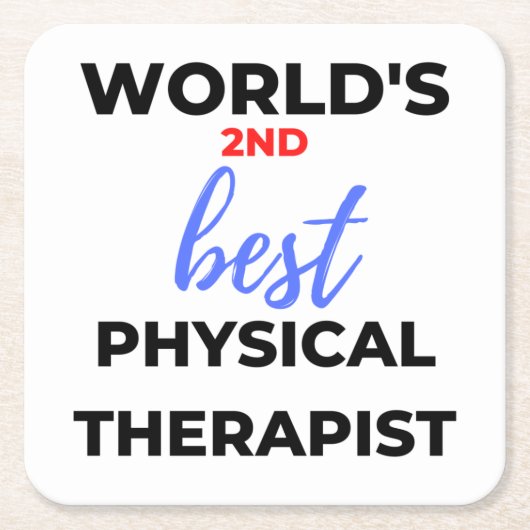 De tweede beste fysieke therapist ter wereld 2 kartonnen onderzetters (Voorkant)