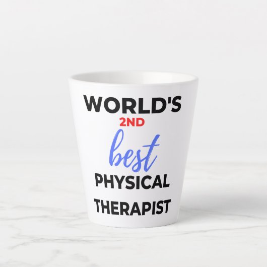De tweede beste fysieke therapist ter wereld 2 latte mok (Voorkant)