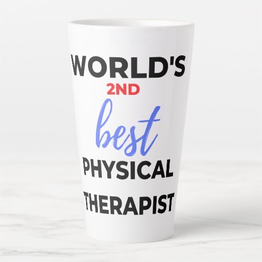 De tweede beste fysieke therapist ter wereld 2 latte mok (Voorkant)