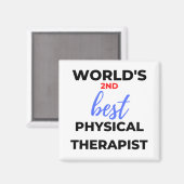 De tweede beste fysieke therapist ter wereld 2 magneet (Voorkant / Achterkant)