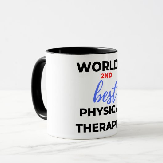De tweede beste fysieke therapist ter wereld 2 mok (Voorkant links)