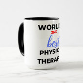 De tweede beste fysieke therapist ter wereld 2 mok (Voorkant links)