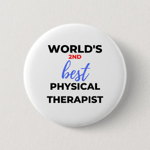 De tweede beste fysieke therapist ter wereld 2 ronde button 5,7 cm