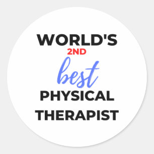 De tweede beste fysieke therapist ter wereld 2 ronde sticker