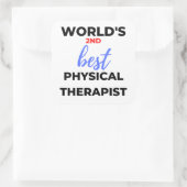 De tweede beste fysieke therapist ter wereld 2 vierkante sticker (Tas)