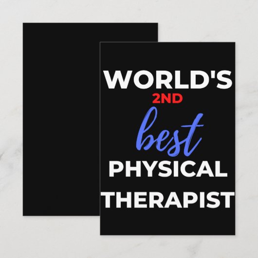 De tweede beste fysiotherapeut ter wereld bedankkaart (Voorkant / Achterkant)