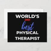 De tweede beste fysiotherapeut ter wereld feestdagenkaart (Voorkant / Achterkant)