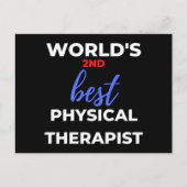 De tweede beste fysiotherapeut ter wereld feestdagenkaart (Voorkant)