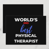 De tweede beste fysiotherapeut ter wereld feestdagenkaart (Voorkant / Achterkant)