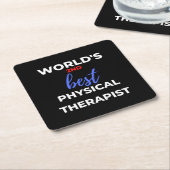 De tweede beste fysiotherapeut ter wereld kartonnen onderzetters (Schuin)
