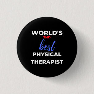 De tweede beste fysiotherapeut ter wereld ronde button 3,2 cm