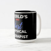 De tweede beste fysiotherapeut ter wereld tweekleurige koffiemok (Voorkant rechts)