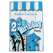 De tweede blauwe olifant van Little Boy Birthday Medium Cadeauzakje (Achterkant)