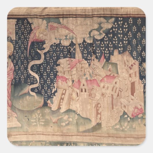 De tweede engel kondigt de herfst van Babylon aan Vierkante Sticker (Voorkant)