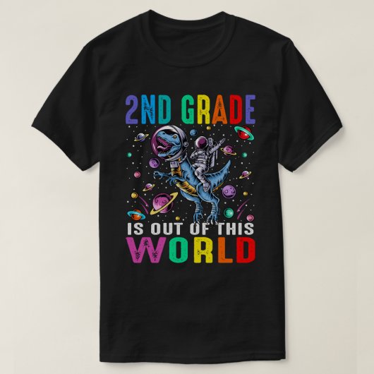 De tweede klas is uit deze wereldastronaut Dinosau T-shirt (Design voorkant)