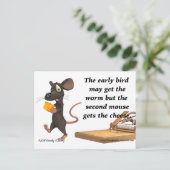De tweede muis krijgt de kaas briefkaart (Staand voorkant)