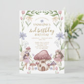 De tweede verjaardag van Enchanted Forest Fairy Gi Kaart (Staand voorkant)