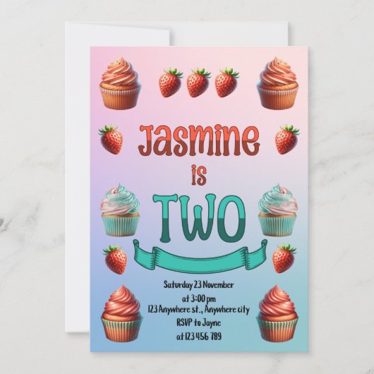 De tweede verjaardag van Jasmine Kaart (Voorkant)