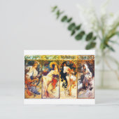 De tweede vier seizoenen van het briefkaart Mucha (Staand voorkant)