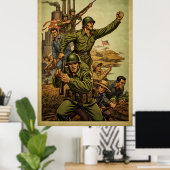 De Tweede Wereldoorlog inspireerde Soldier March P Poster (Thuiskantoor)