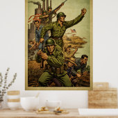 De Tweede Wereldoorlog inspireerde Soldier March P Poster (Keuken)