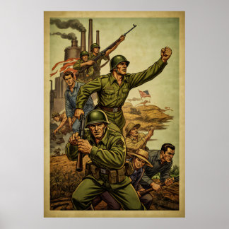 De Tweede Wereldoorlog inspireerde Soldier March P Poster