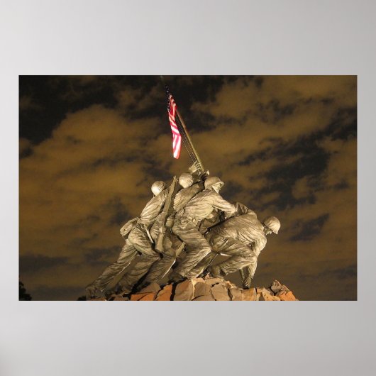 De Tweede Wereldoorlog Iwo Jima Memorial Arlington Poster (Voorkant)