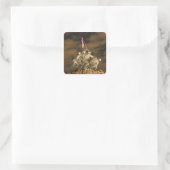 De Tweede Wereldoorlog Iwo Jima Memorial Arlington Vierkante Sticker (Tas)
