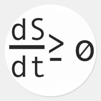 De tweede wet van de thermodynamica ronde sticker