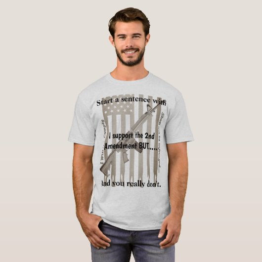 De tweede wijziging wordt niet overtreden t-shirt (Voorkant volledig)