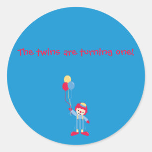 De tweeling draait er een. ronde sticker