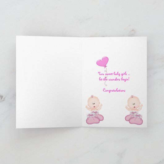 De tweeling Gelukwensen van de Meisjes van het Kaart (Binnen)