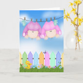 De tweeling Gelukwensen van de Meisjes van het Kaart (Gele Bloem)