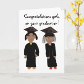 De tweeling meisjes afstuderen Kaart (Gele Bloem)