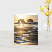 De tweeling Zonsondergang van Rotsen at Low Tide Kaart (Gele Bloem)