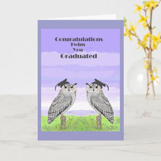 De Tweelingen van de Gelukwensen van afstuderen Kaart (Gele Bloem)
