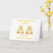 De Tweelingen van het Doopsel van gelukwensen Kaart (Gele Bloem)