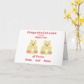 De Tweelingen van het Doopsel van gelukwensen Kaart (Gele Bloem)