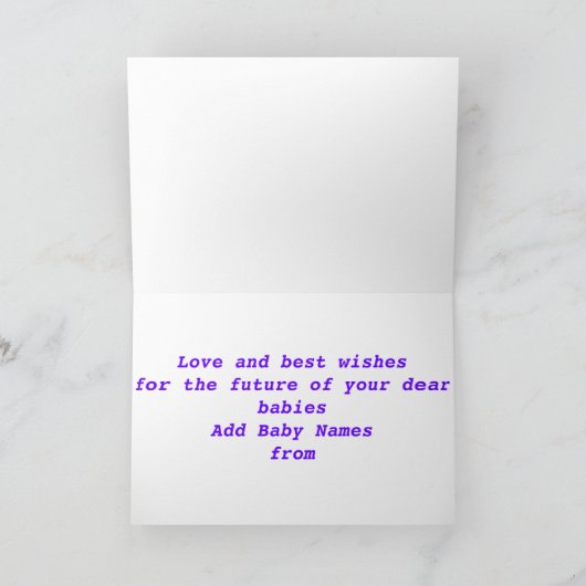 De Tweelingen van het Doopsel van gelukwensen Kaart (Binnen)