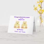 De Tweelingen van het Doopsel van gelukwensen Kaart (Gele Bloem)