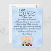 De TweelingJongens van het baby shower Briefkaart (Voorkant / Achterkant)