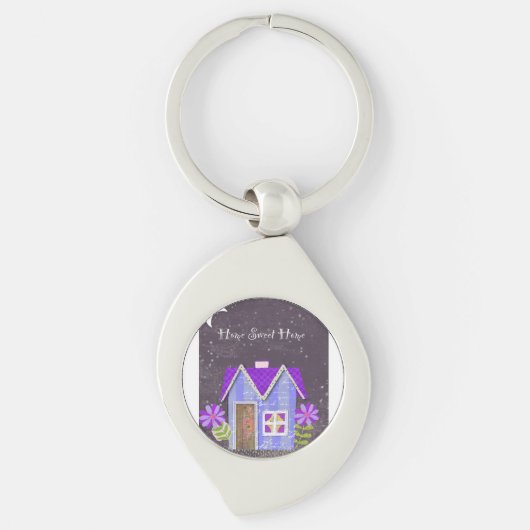 De Twilight Garden (Maagdenpalm & Indigo) Sleutelhanger (Voorkant)